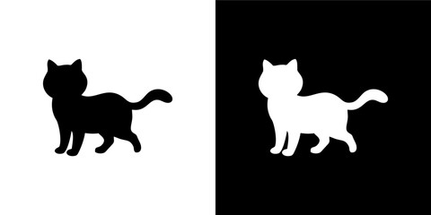 cute cat silhouettes in various poses. Perfect for t-shirt prints, stickers, and pet-related designs.