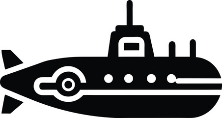 Submarine Icon Outline Vector illustration
