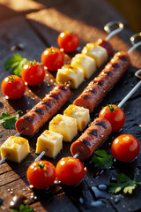 shish kebab on the grill