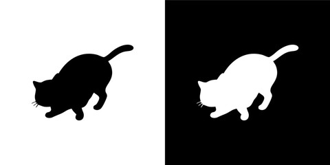 cute cat silhouettes in various poses. Perfect for t-shirt prints, stickers, and pet-related designs.