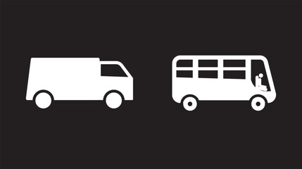 first aid transport icon design, truck with trailer, illustration of a bus
