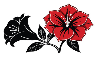 Bold Clean Amaryllis Vector Design Crisp Outline Style
