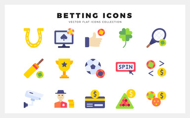 15 Betting Flat icon pack. vector illustration.