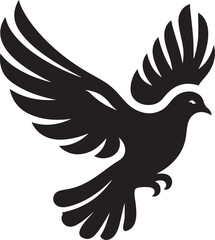 Obraz premium Dove Silhouette Vector – Peace Bird Outline Illustration