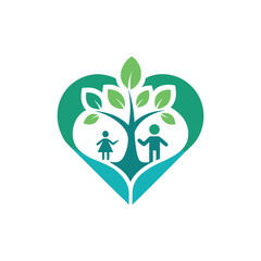 Health Shield Logo with Family Protection Concept