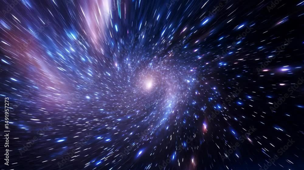 Canvas Prints abstract space travel vortex animation with warp speed through cosmic nebula and stars