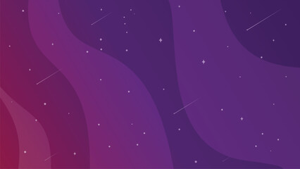 Abstract Purple Gradient Night Sky Background with Stars and Shooting Stars