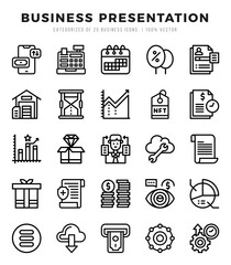 icons set. Business Presentation for web. app. vector illustration.