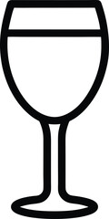 Wine Glass Icon Outline Vector illustration