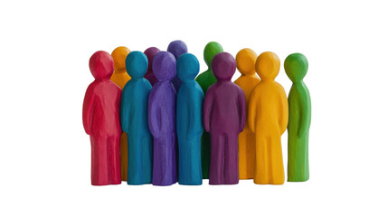 Group of Diverse People Wearing Different Outfits Isolated on Transparent Background for Culture, Fashion, and Community Concepts
