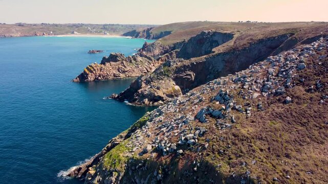 Vue a&eacute;rienne de la Pointe du Raz, Finist&egrave;re, Bretagne