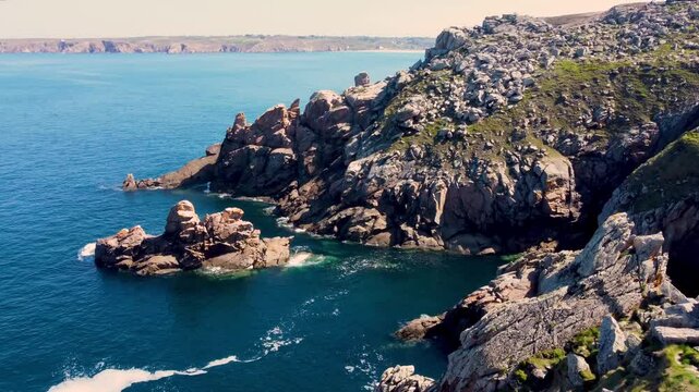 Vue a&eacute;rienne de la Pointe du Raz, Finist&egrave;re, Bretagne