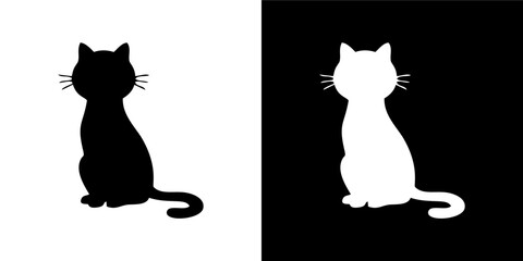 cute cat silhouettes in various poses. Perfect for t-shirt prints, stickers, and pet-related designs.