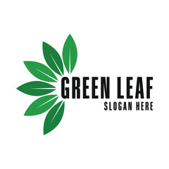 green leaf logo design concept idea