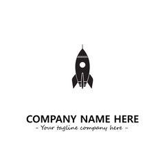 Rocket silhouette logo company design vector illustration