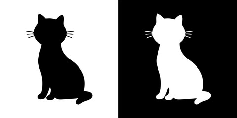 cute cat silhouettes in various poses. Perfect for t-shirt prints, stickers, and pet-related designs.
