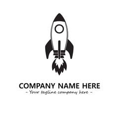 Rocket silhouette logo company design vector illustration