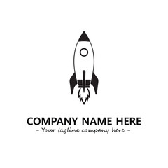Rocket silhouette logo company design vector illustration