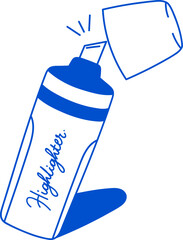 Illustration of an Open Blue Highlighter