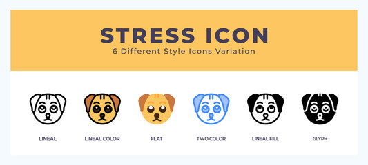 Stress dog icon vector for web. and mobile app