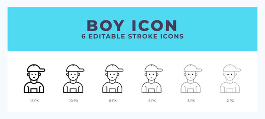 Boy line icon vector illustration. Trendy styles.