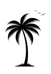 Solitary Palm, Gentle Breeze AI Generated