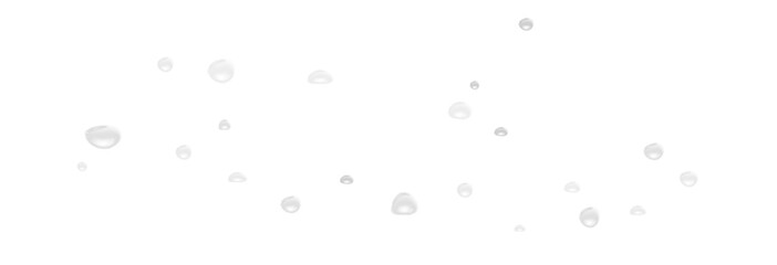 Realistic water drops on a transparent background, condensation on the surface with light reflection and shadow, vector, png, 3D effect.	
