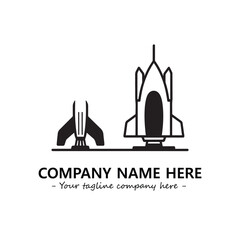 Rocket silhouette logo company design vector illustration