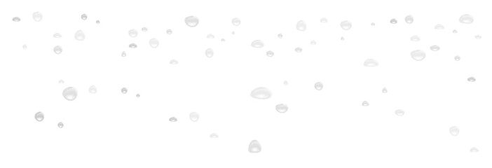 Realistic water drops on a transparent background, condensation on the surface with light reflection and shadow, vector, png, 3D effect.	