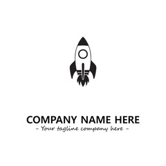 Rocket silhouette logo company design vector illustration