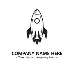 Rocket silhouette logo company design vector illustration