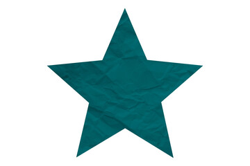 Crumpled green star pattern stickers, separated on a transparent background.