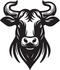 head of a cow silhouette vector