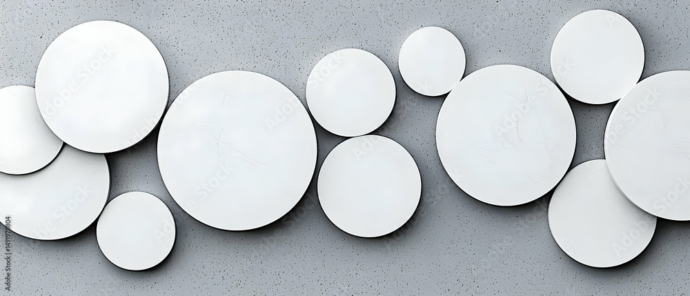 Aufkleber abstract geometric design with overlapping circles on a gray background