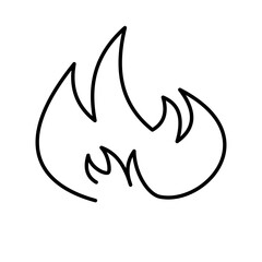 Burning Flame Outline: A simple, elegant outline of a stylized flame dances against a crisp, clean backdrop, symbolizing energy and passion.