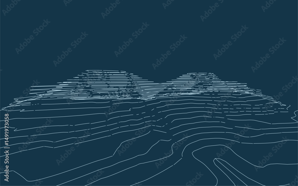 Poster wireframe surrounding contour. topographic element pattern for background. landscape topography cont
