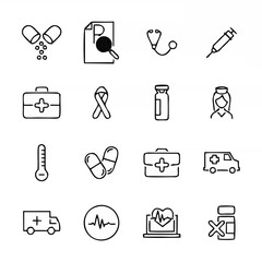 Modern outline style medical ...