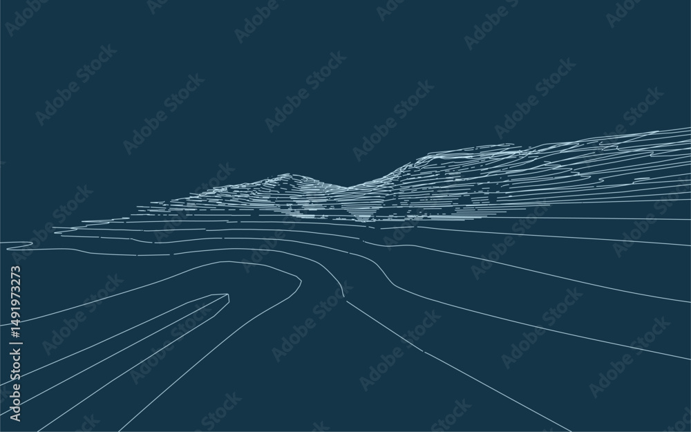 Poster wireframe surrounding contour. topographic element pattern for background. landscape topography cont