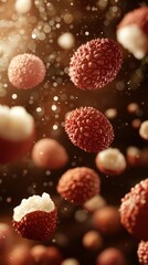 Lychee Fruit Floating in Air Close Up Studio Shot Food Photography Tropical Exotic Sweet Delicious Asian Cuisine