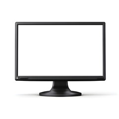 Fototapeta premium Generic widescreen computer monitor with blank white screen isolated on white background great for tech product displays digital mockups or workspace illustrations showing modern design