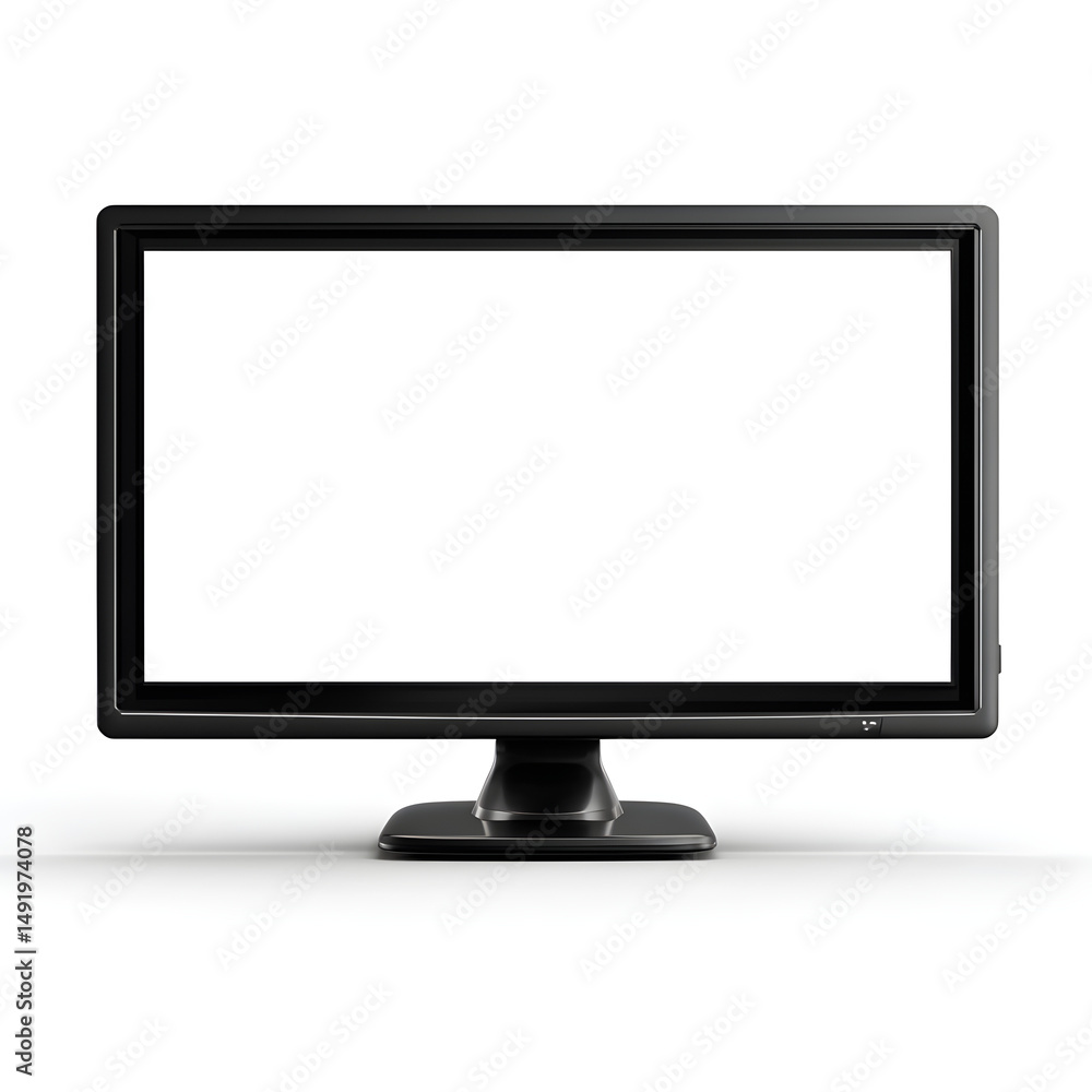 Poster generic widescreen computer monitor with blank white screen on a pure white background great for tec