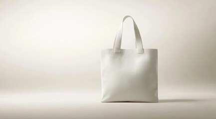 White tote bag on plain background