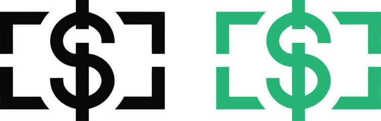 Dollar sign icon. Money bag with dollar coin. Save money vector illustration. USD sign vector silhouette. Cash back icon illustration