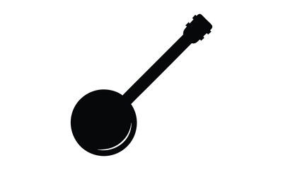 Banjo silhouette, Banjo icon vector illustration on a white background