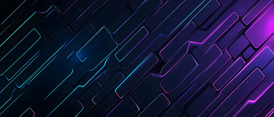 Abstract Geometric Design Pattern With Glowing Lines And Dark Background