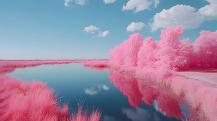 Dreamy pastel abstract landscape