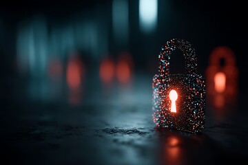 Digital Lock Security Night Scene