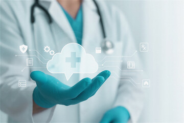 doctor pressing digital button