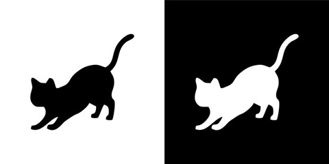 Cat Stretching in Silhouette Variation  © iChan Design