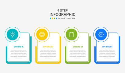 Four Step Infographic element design Vector template for presentation. process diagram and presentations step, workflow layout, banner, flow chart, info graphic vector illustration.